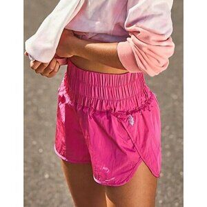 Free People FP Movement The Way Home High Rise Pull-On Shorts Passion Fruit Med
